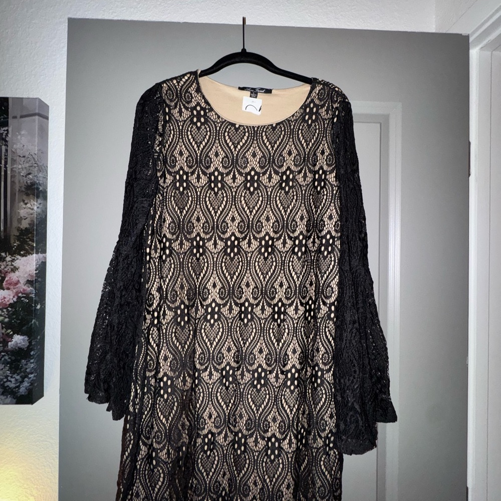 Elegant Black Lace Long Sleeve Dress